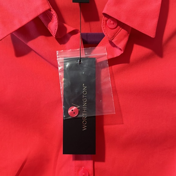 **NWOT** Worthington button down, Size: M, peach color - Picture 3 of 4